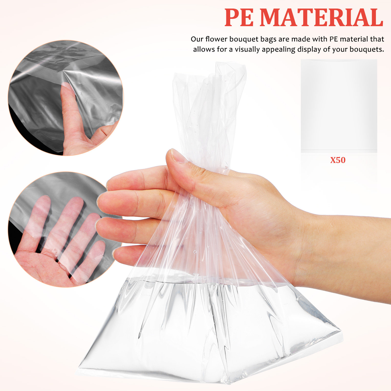 50pcs Flower Bags Plastic Fres - Nutrition & Fitness Hub 评论和价格