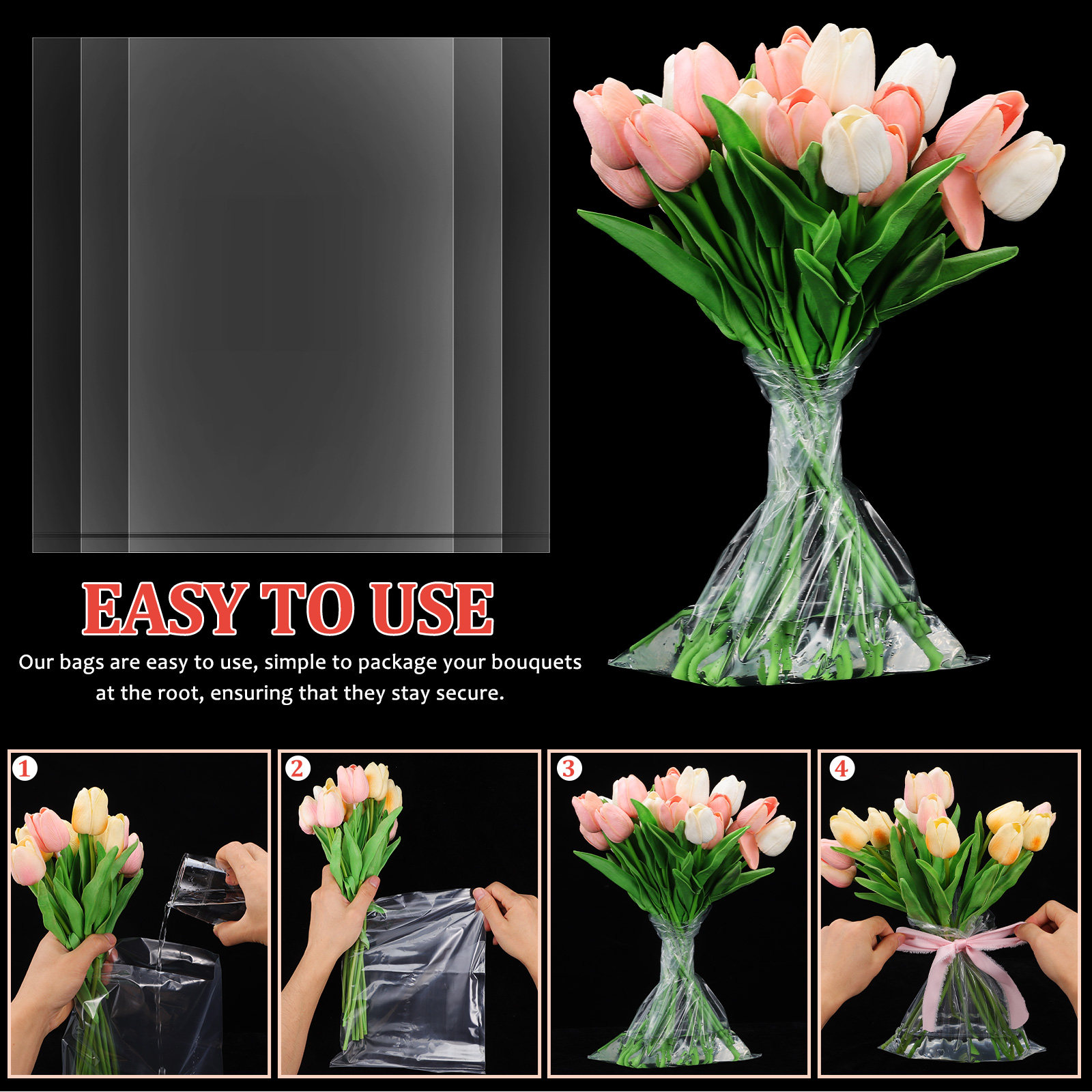 50pcs Flower Bags Plastic Fres - Nutrition & Fitness Hub 评论和价格