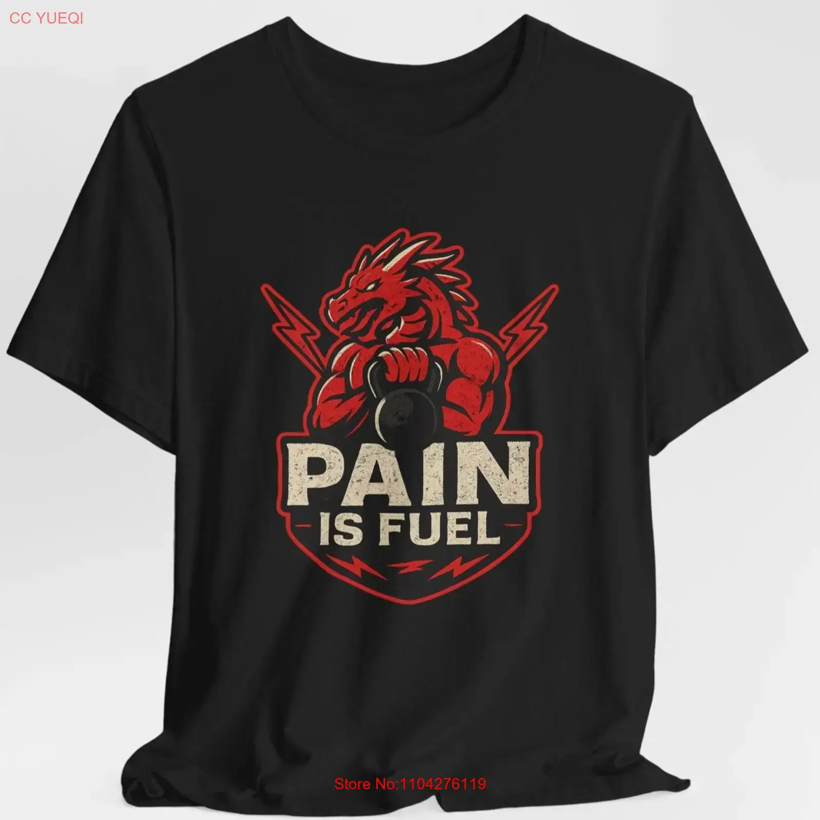 Pain Is Fuel Dragon Gym T Shir - Fuel Fitness & Nutrition Oakbank 评论和价格