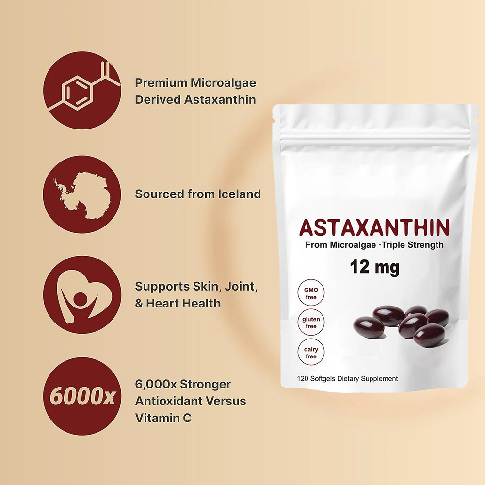 Astaxanthin 12mg Softgels - As - Pre Workout Supplement 评论和价格