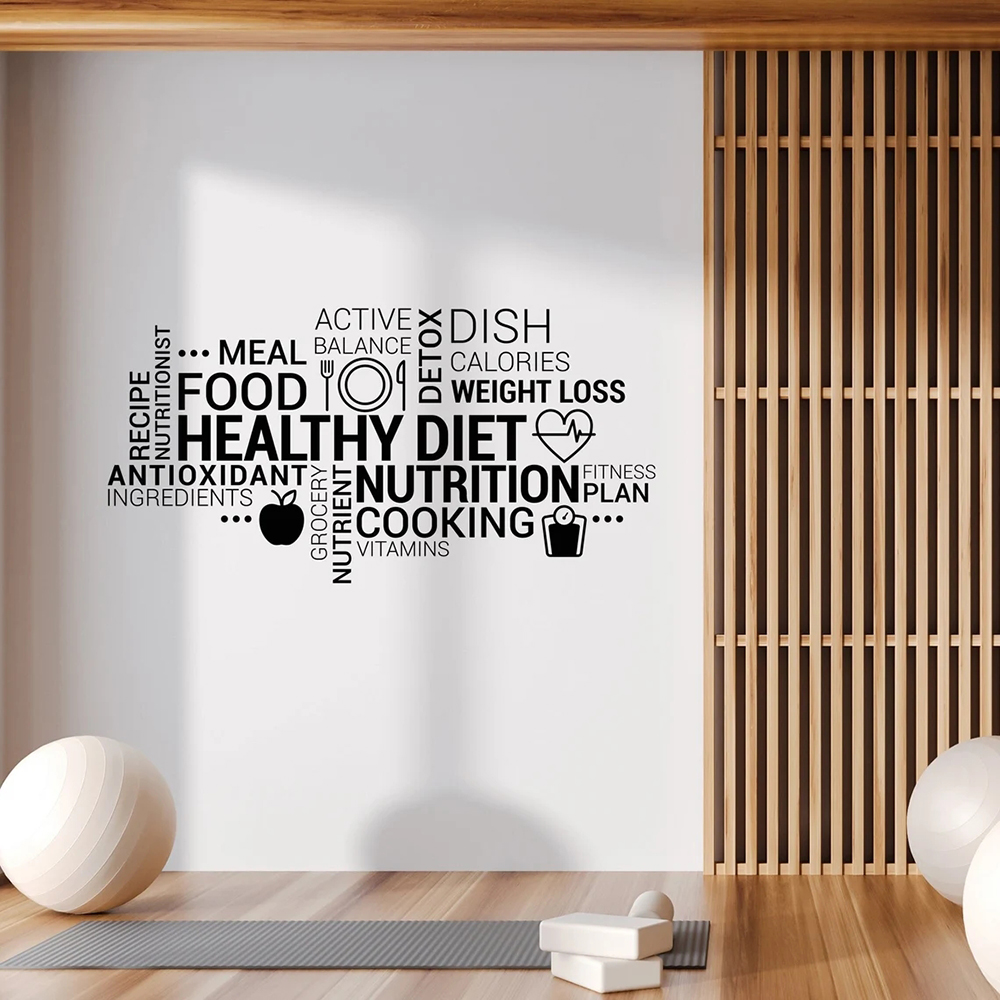 Inspiring Healthy Eating Vinyl - Nutrition Fitness Gym 评论和价格
